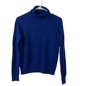 Piombo Blue Turtleneck Women’s Lana Wool Sweater(Size Small)
